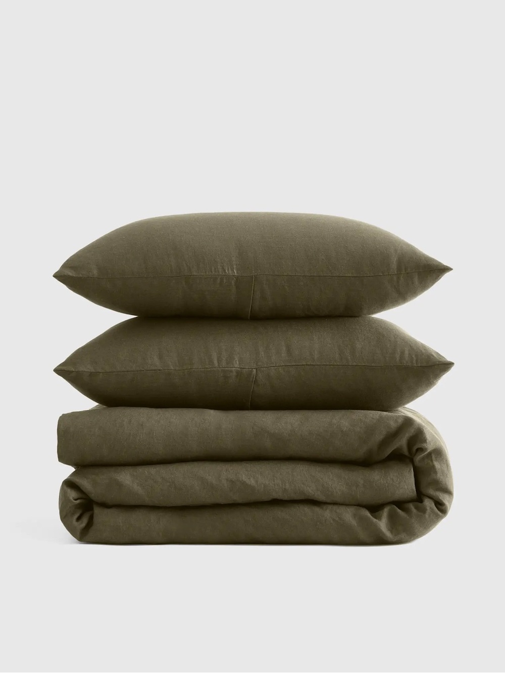 NEW, never used Quince King OLIVE Quince European Linen Duvet Cover Set $154